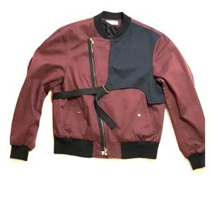 Dries Van Noten two toned cotton jacket with strap